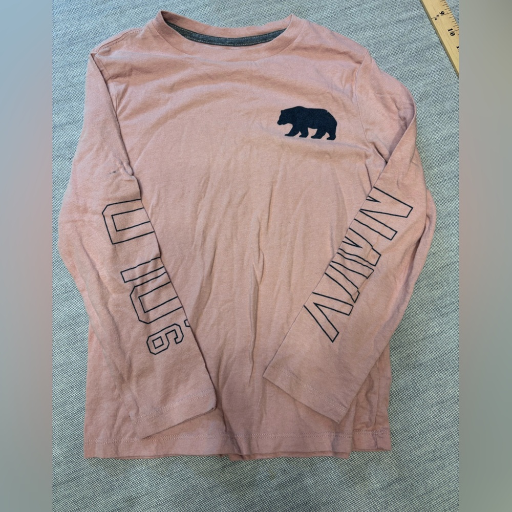 Pink Long Sleeve Shirt with Bear Logo